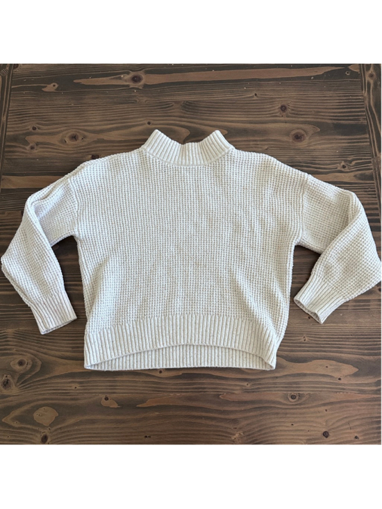 Old Navy Other - Girls Old Navy Waffle Knit Sweater S 6 7 Beige Flecked Mock Neck Cozy